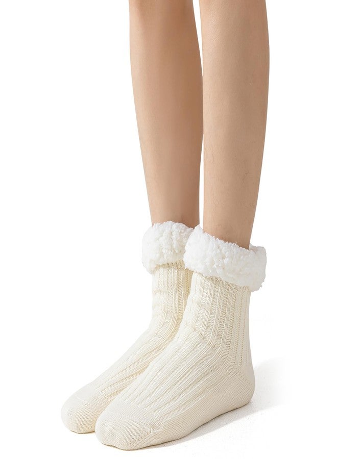 ForBaysy Slipper Socks For Women Winter Warm Fuzzy Socks Fluffy Christmas Socks Sherpa Lining Socks with Grippers - Image 1