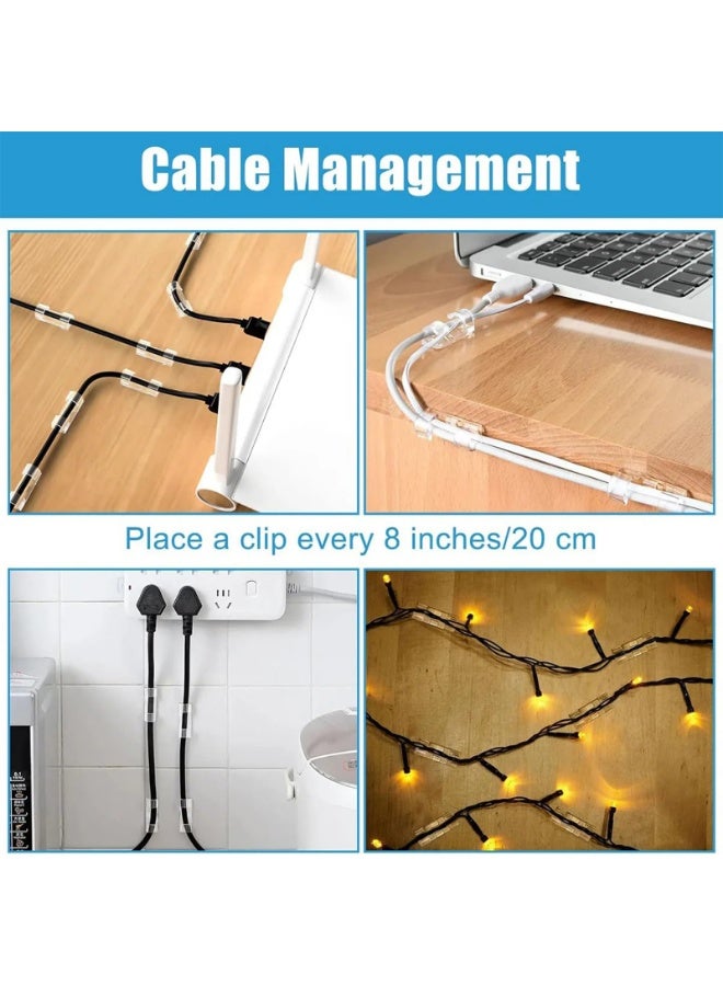 50PCS adhesive cable clamp clear, strong wire organizer, desk, car, PC, lights indoor/outdoor - Image 5