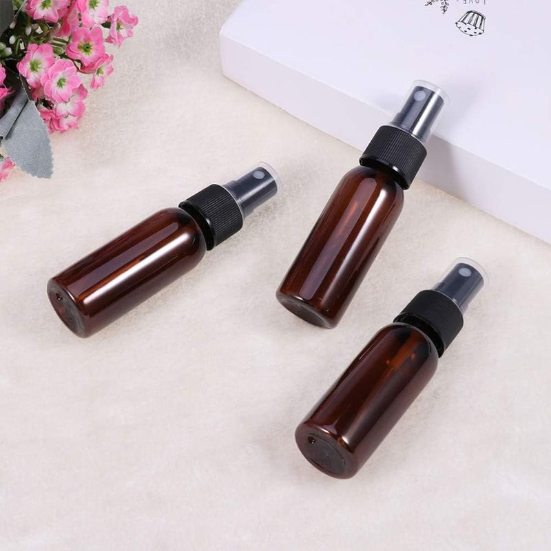 Hemobllo Amber Glass Spray Bottles : 5Pcs 50ml Refillable Spray Bottle Empty Liquid Containers for Perfumes Essential Oils, Travel and Daily Use - Image 4