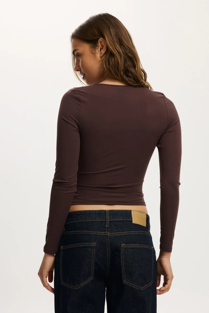 Cotton On  STEFFI TRIM LONG SLEEVE TOP for Women | Best Price UAE
