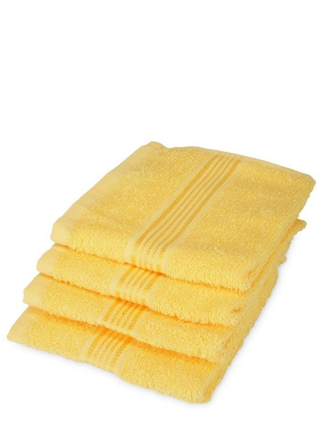 KOPA Quick Dry 100% Cotton Soft Terry Towel -4pc Face Towel (d'ross) | Quick Dry 100% Cotton | Super Absorbent, Lightweight, Odour Free - for Men, Women, Kids Solid-Yellow - Image 4