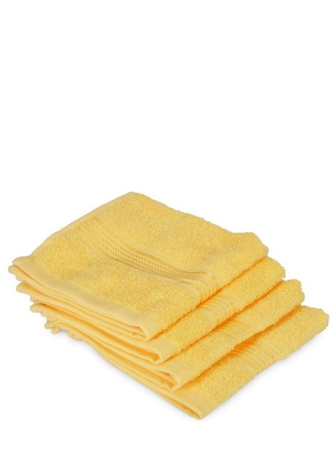 KOPA Quick Dry 100% Cotton Soft Terry Towel -4pc Face Towel (d'ross) | Quick Dry 100% Cotton | Super Absorbent, Lightweight, Odour Free - for Men, Women, Kids Solid-Yellow - Image 3