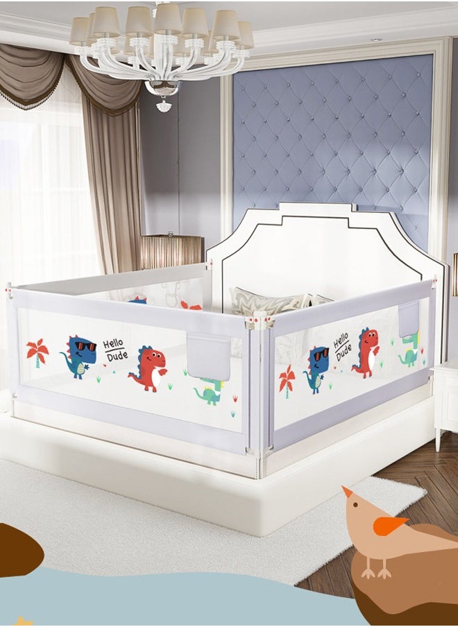 ZCM-HAPPY Crib guardrail Portable safety foldable adjustable height fall protection guardrail Toddler bed rail single side 180cm  - Image 2