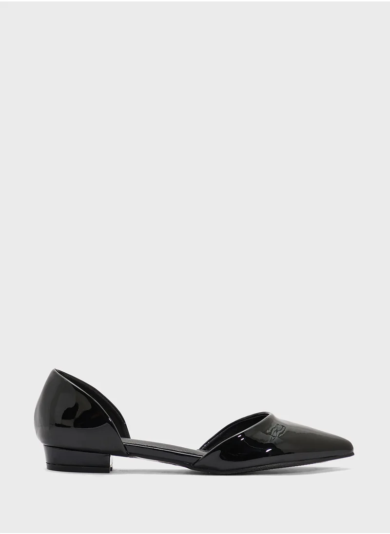 ELLA Patent Pointed Ballerina Flat