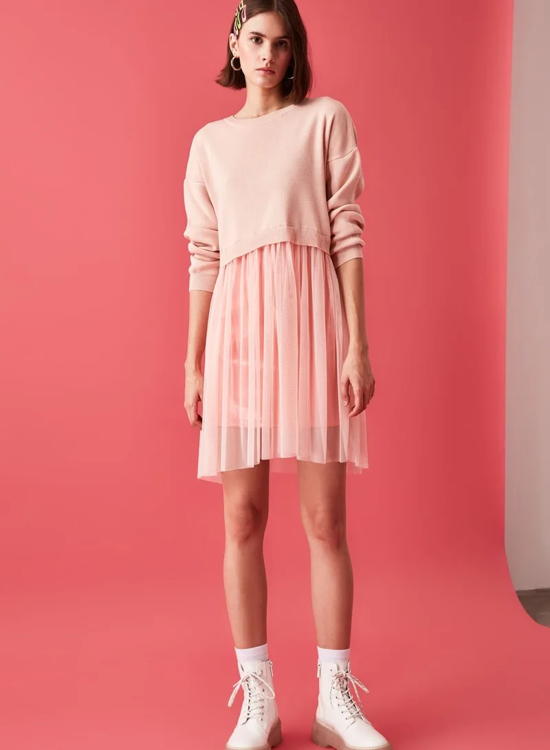 trendyol Mesh Detail Sweater
