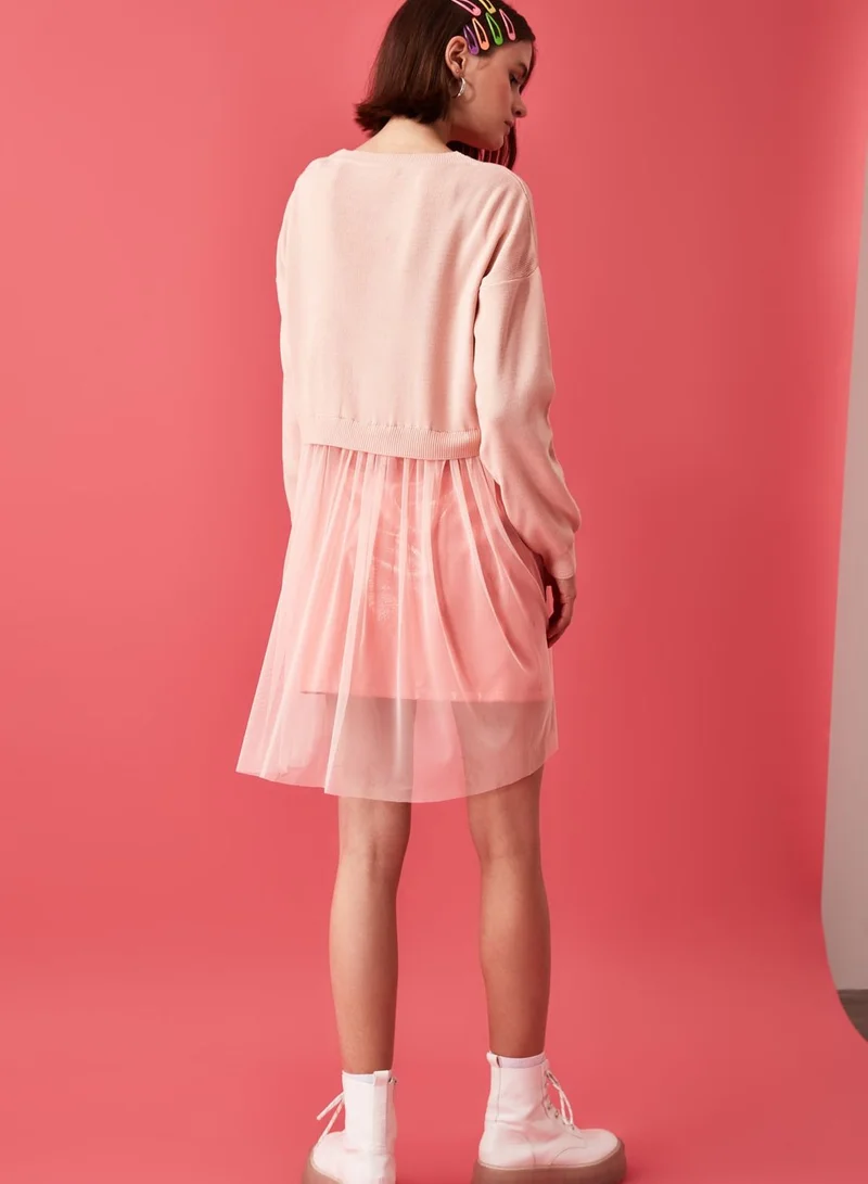 trendyol Mesh Detail Sweater