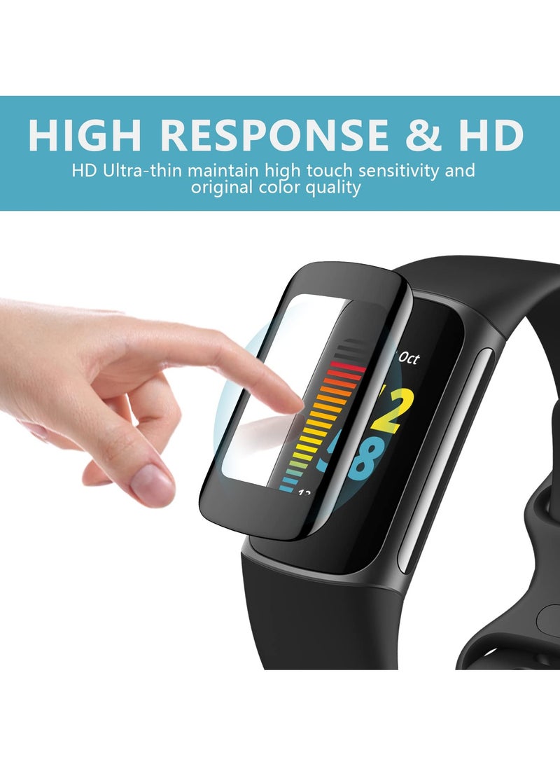 4-Pack 3D Anti-Scratch Screen Protector for Fitbit Charge 5 - Full Coverage Clear Film Accessories for Smartwatch - Image 3