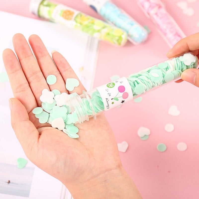 Ngel Disposable Mini Soap Paper With Bottle || Washing Hand Bath Toiletry Paper Soap Sheet || Portable Scented Soap Bath Flakes || Flower Design Soft Paper Soap For Travelling (2, Paper Soap) - Image 2