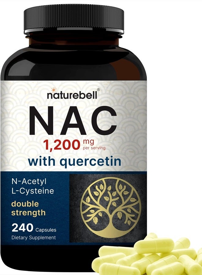 NatureBell NAC Supplement 1200mg Per Serving | 240 Capsules, N-Acetyl Cysteine with Quercetin | Double Strength - Support for Immune, Liver, & Lung Health - Image 1
