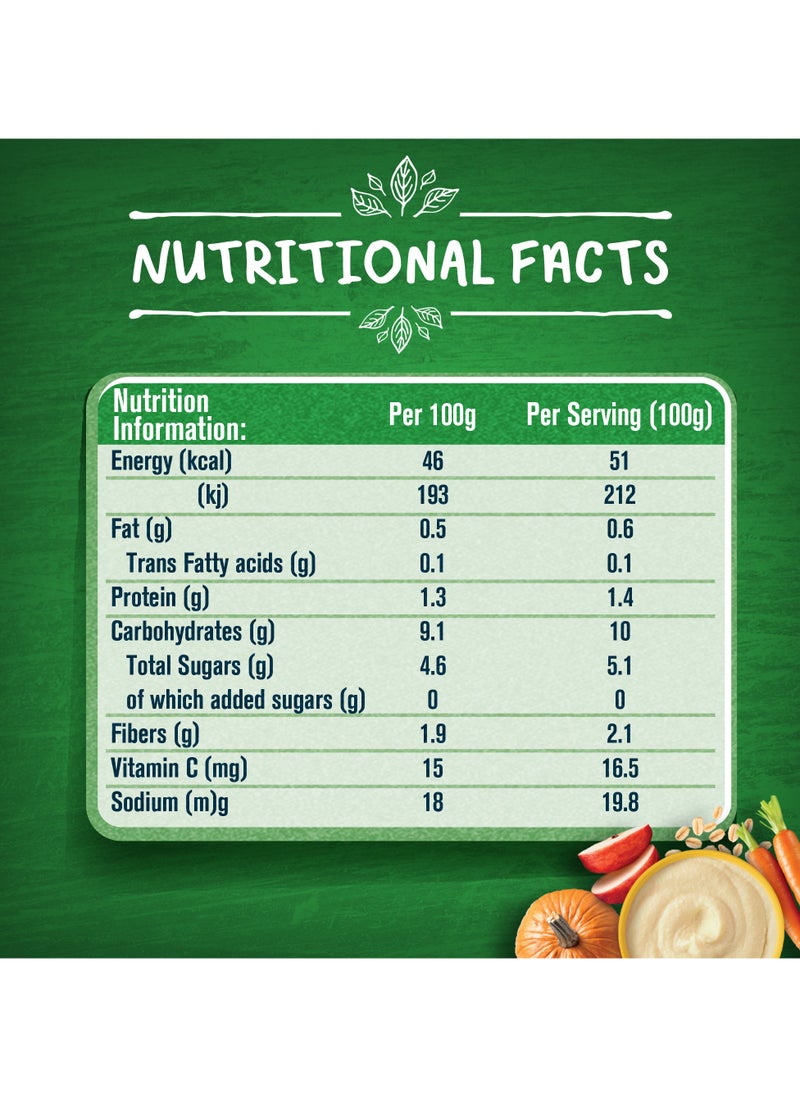 Gerber Bio Veggies Fruits And Cereals Apple Pumpkin Carrot And Oats 110g  - Image 4