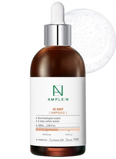 AMPLE:N VC Shot Ampoule - Anti-Aging Face Serum with Vitamin C – Evens Pigmentation and Aging Spots - Vitamin C Serum to Clear Skin of Sun Damage and Reduce Wrinkles, 3.38 fl.oz.
