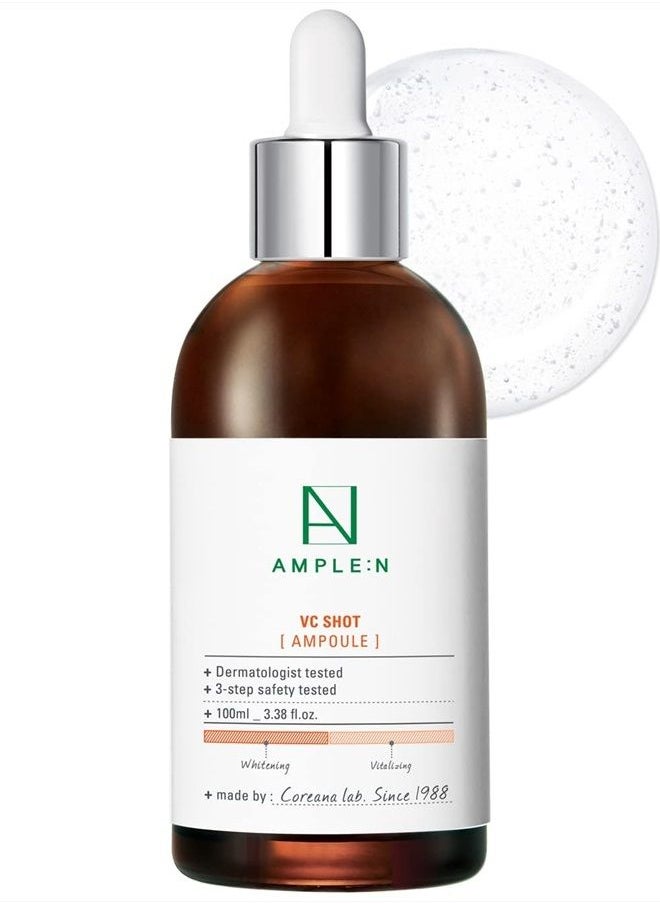 CORÉANA - AMPLE:N VC Shot Ampoule - Anti-Aging Face Serum with Vitamin C – Evens Pigmentation and Aging Spots - Vitamin C Serum to Clear Skin of Sun Damage and Reduce Wrinkles, 3.38 fl.oz. - Image 1