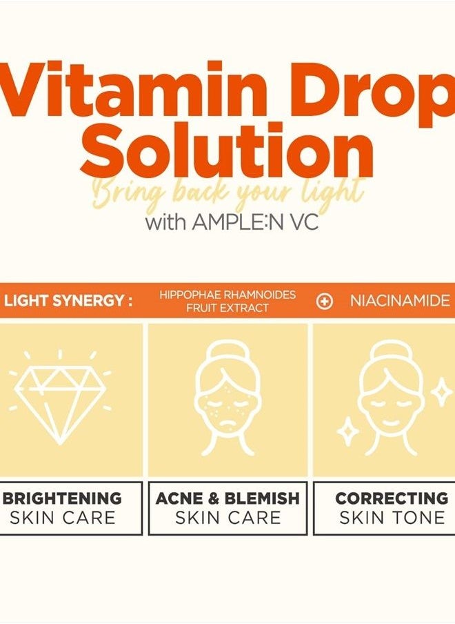 CORÉANA - AMPLE:N VC Shot Ampoule - Anti-Aging Face Serum with Vitamin C – Evens Pigmentation and Aging Spots - Vitamin C Serum to Clear Skin of Sun Damage and Reduce Wrinkles, 3.38 fl.oz. - Image 1