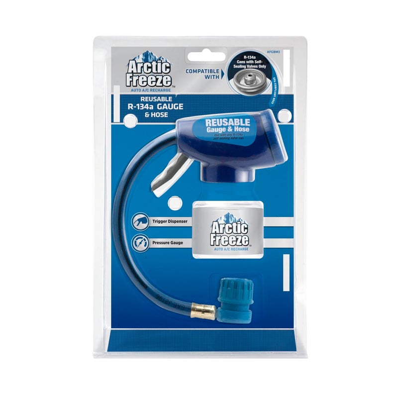 A/C Pro Arctic Freeze Car Air Conditioner Refrigerant Gauge and Hose Reusable AC Recharge Kit Compatible with R134A Cans with Self Sealing Valves InterDynamics - Image 3