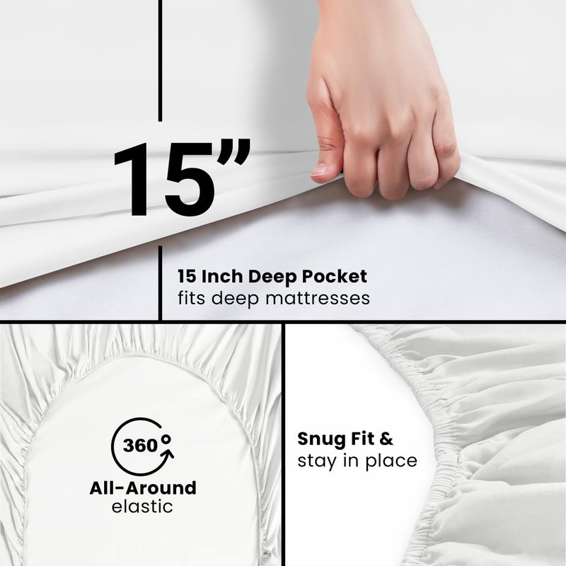 Utopia Bedding Full Fitted Sheet - Bottom Sheet - Deep Pocket - Soft Microfiber - Shrinkage and Fade Resistant - Easy Care -1 Fitted Sheet Only (White) - Image 5