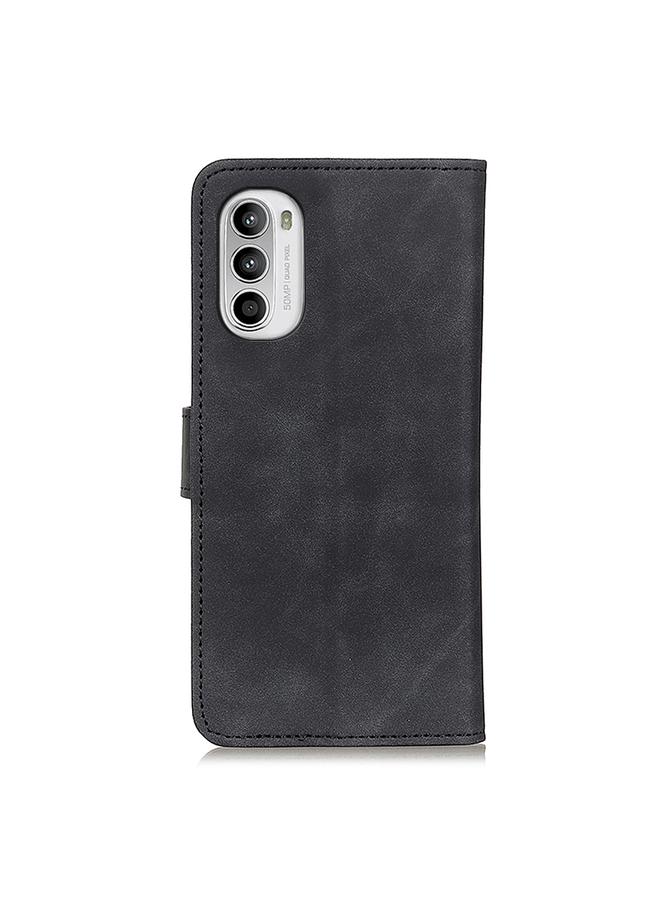 اس-توب جراب لهاتف موتورولا موتو جي 52 4G من خزنة، جراب هاتف جلدي قلاب بتصميم كلاسيكي - Image 3