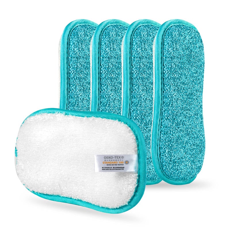 Kitchen Dish Sponge Scrubber Non Scratch Dishcloth No Odor Reusable Washable Multipurpose Scrub Pads Sponges Heavy Duty for Dawn Dish Soap Cleaning of Sink Pans