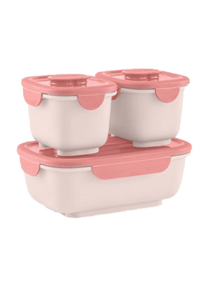 Omie Go Bio Bento Containers, Set of 3-Coral