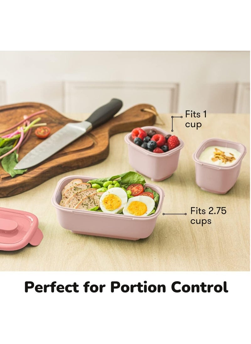 Omie Go Bio Bento Containers, Set of 3-Coral