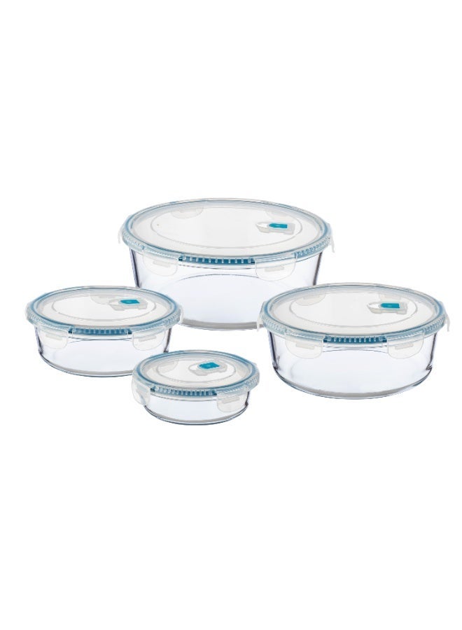 Bin Shahon ✨ Set of 4 round glass food containers with airtight lids – assorted sizes ✨ - Image 2