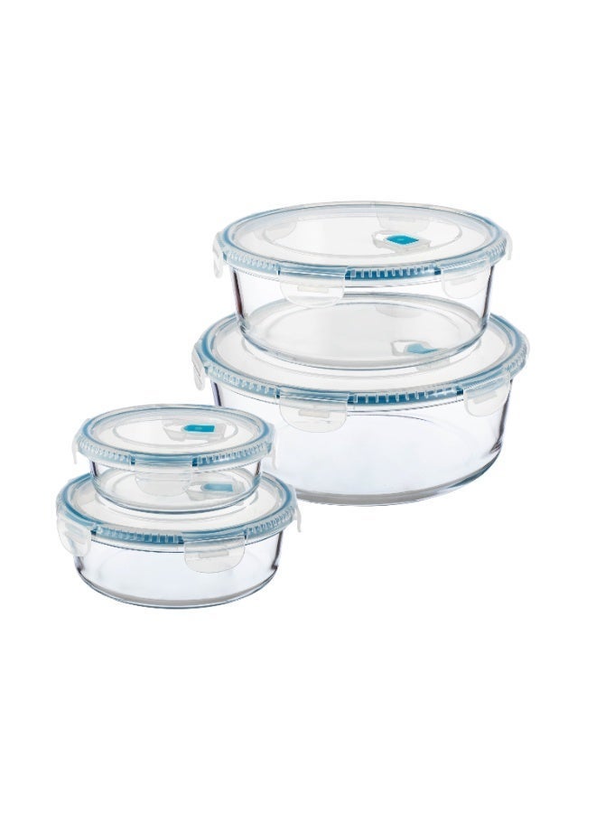 Bin Shahon ✨ Set of 4 round glass food containers with airtight lids – assorted sizes ✨ - Image 3