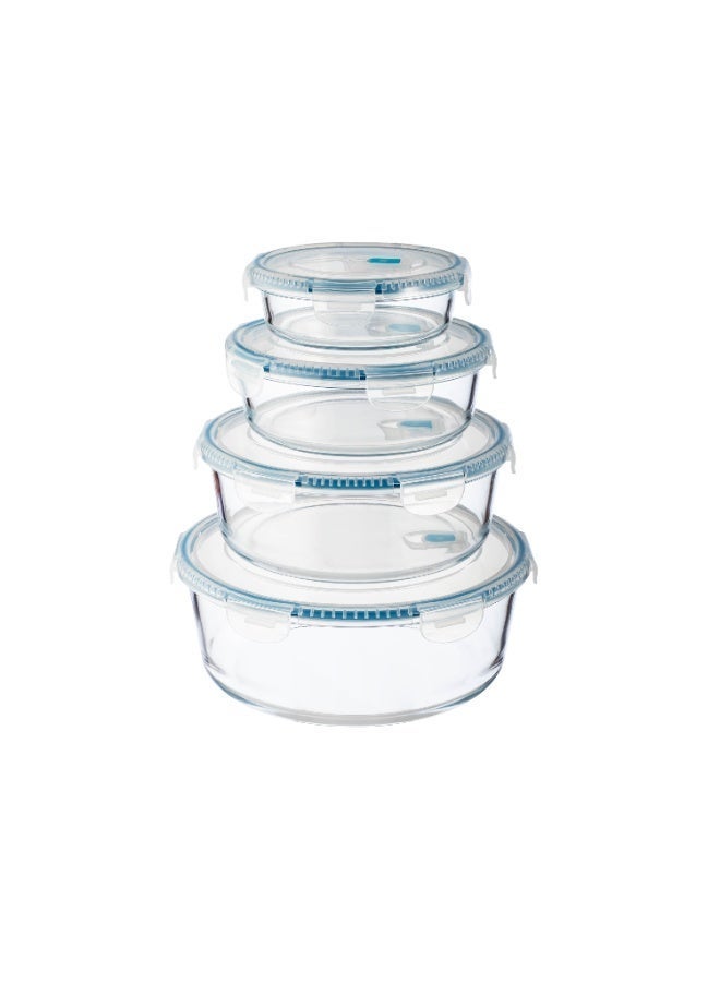 Bin Shahon ✨ Set of 4 round glass food containers with airtight lids – assorted sizes ✨ - Image 4