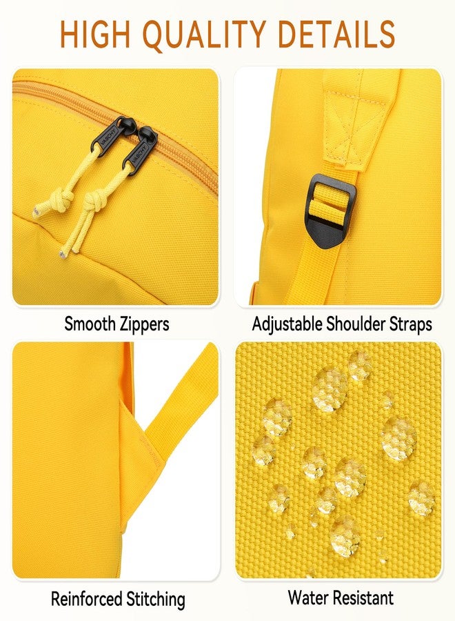 فاشي حقائب ظهر مدرسية من فاشي، حقيبة كتب خفيفة الوزن للأولاد والبنات، حقيبة ظهر يومية بسيطة وعملية للنساء، لون أصفر - Image 5