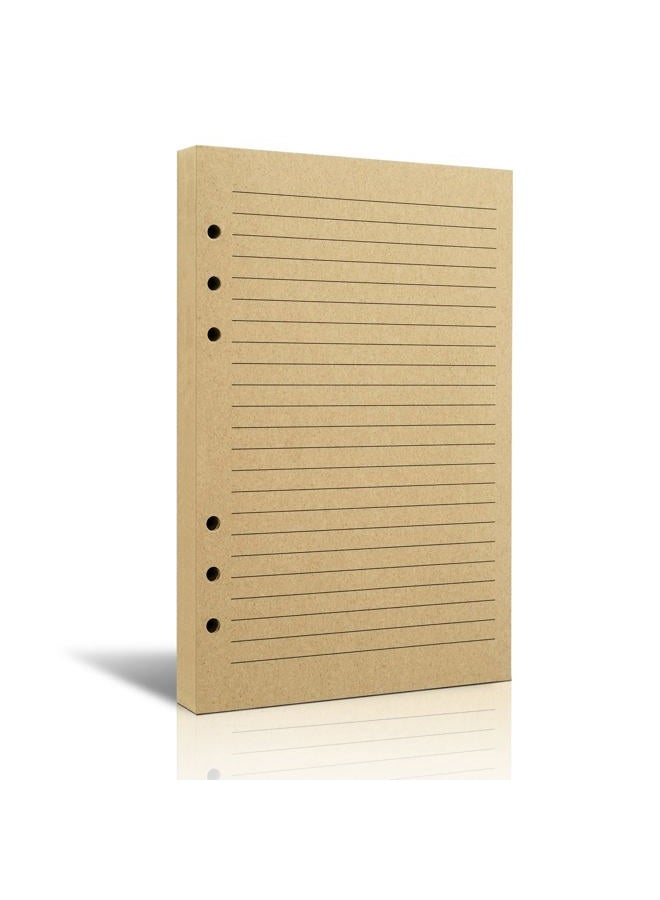 Tofun A5 Lined Vintage Refillable Paper, Retro A5 Binder Refills Paper for 6-Ring Binders Planner Traveller Journal Notebook Dairy, 8mm Ruled Filler Paper, 80 Sheets 160 Pages, Lined - Image 1