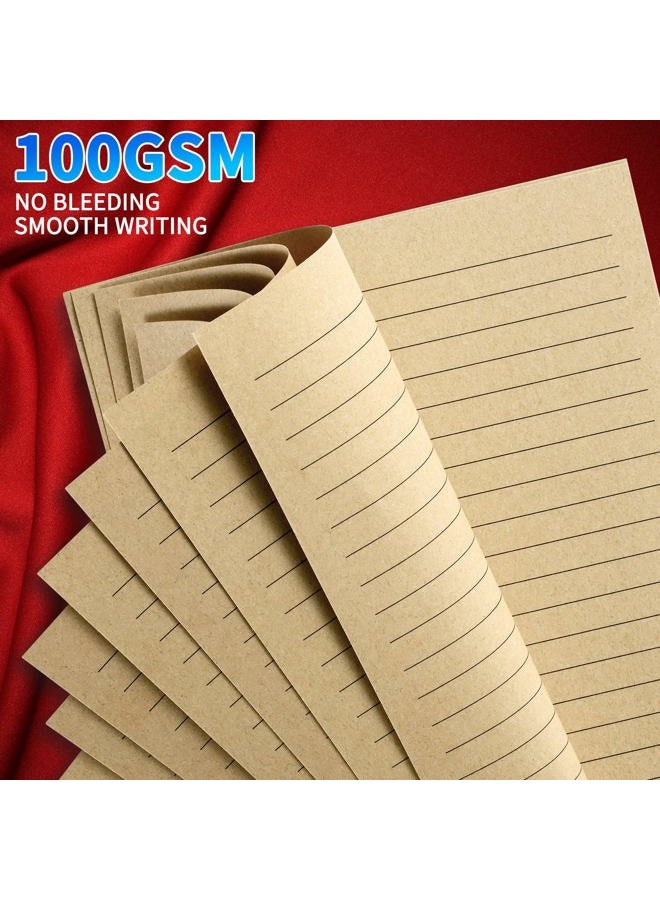 Tofun A5 Lined Vintage Refillable Paper, Retro A5 Binder Refills Paper for 6-Ring Binders Planner Traveller Journal Notebook Dairy, 8mm Ruled Filler Paper, 80 Sheets 160 Pages, Lined - Image 4