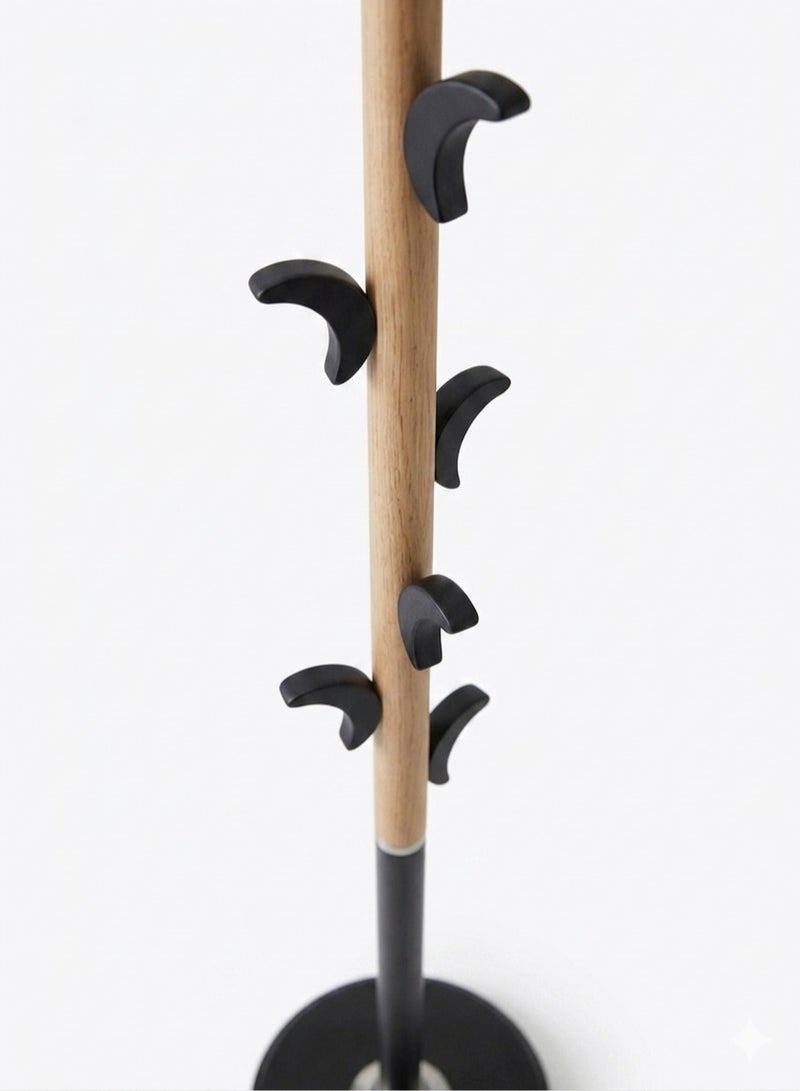 Concent Durable Iron Structure Modern Coats Hanger with Wood Look Top - Image 3