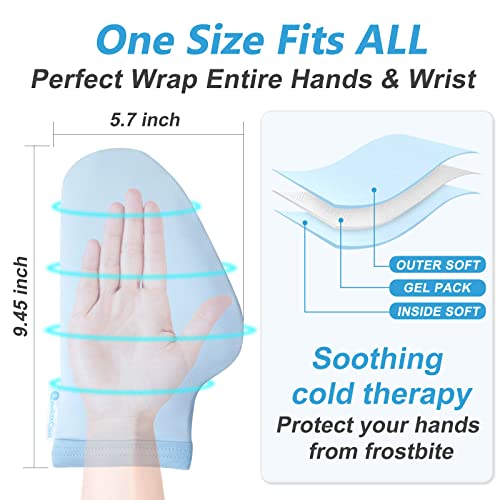 RelaxCoo Cold Therapy Socks & Gloves for Chemotherapy Neuropathy, Chemo Care Package for Women and Men, Foot & Hand Ice Pack Wrap for Plantar Fasciitis, Carpal Tunnel, Arthritis Hand Pain Relief, L - Image 5