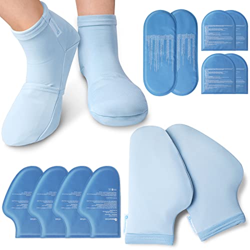RelaxCoo Cold Therapy Socks & Gloves for Chemotherapy Neuropathy, Chemo Care Package for Women and Men, Foot & Hand Ice Pack Wrap for Plantar Fasciitis, Carpal Tunnel, Arthritis Hand Pain Relief, L - Image 1
