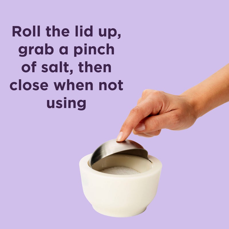 Chef'n 101-738-237 Dash Salt & Sugar Cellar with Flip Top Cover, 3 7/8-inches by 4 1/4-inches, White - Image 3