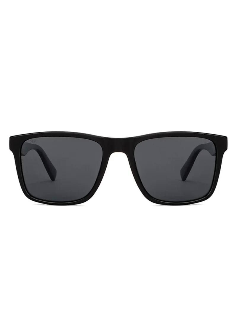 VINCENT CHASE Vincent Chase By Lenskart | Black Grey Full Rim Square Branded Latest and Stylish Sunglasses | Polarized and 100% UV Protected | Men & Women | Large | VC S13973