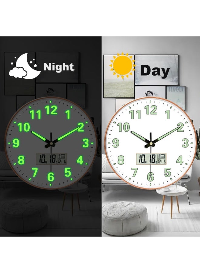 Peng Chuang Pengchuang Luminous Wall Clock, Creative Bedroom Clock, Living Room Quartz Clock, Home Timepiece, Light Luxury Modern Wall Clock, Wall-mounted Clock - Image 2