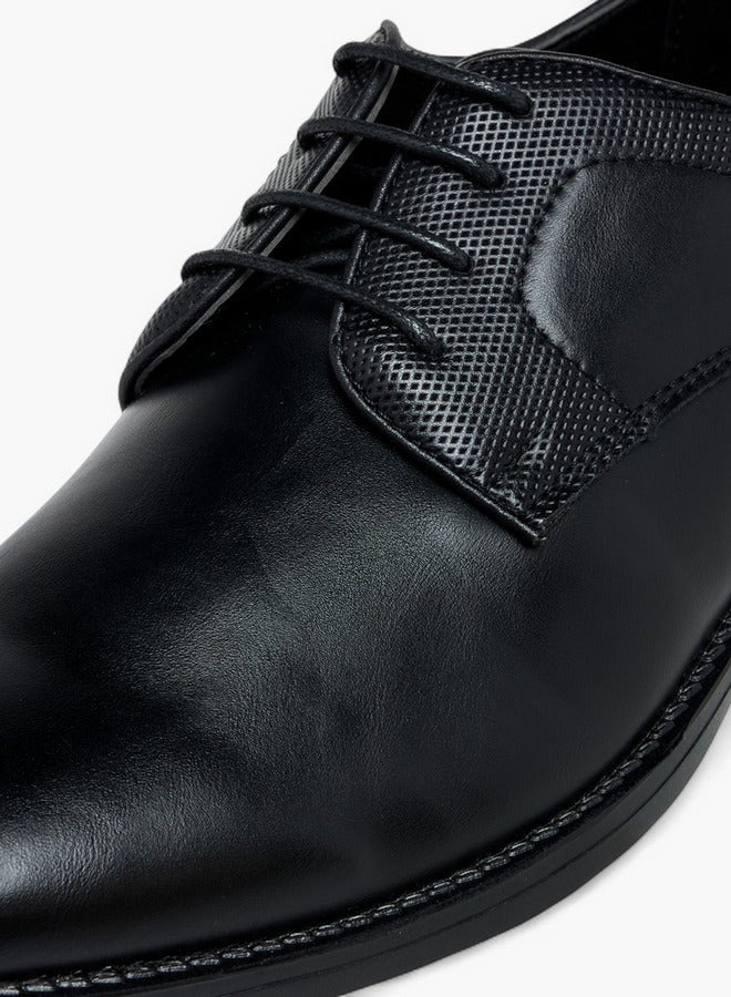 LBL by Shoexpress Textured Lace-Up Derby Shoes - Image 4