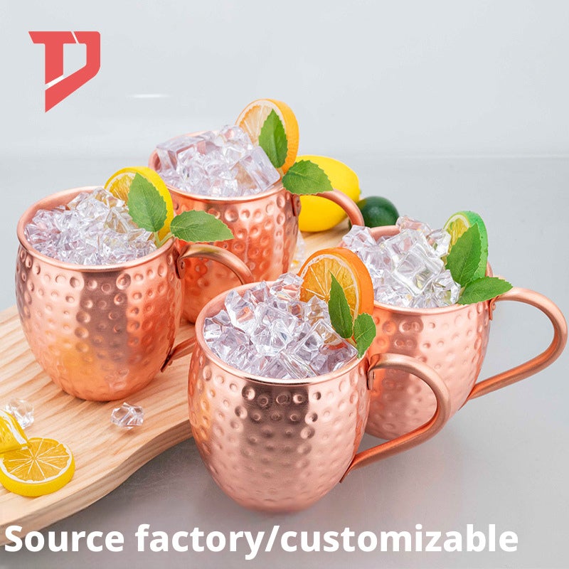 Vintage Pure Copper Moscow Mule Mug Cocktail Cup Metal Tumbler - Image 1