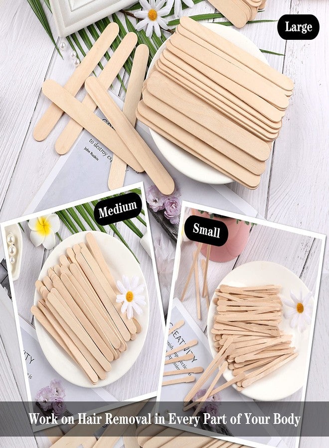 JANYUN 150 Pcs Assorted Style Eyebrow Wax Sticks Waxing Applicator Wooden Wax Spatulas Kit for Face and Small Hair Removal Sticks - Image 4