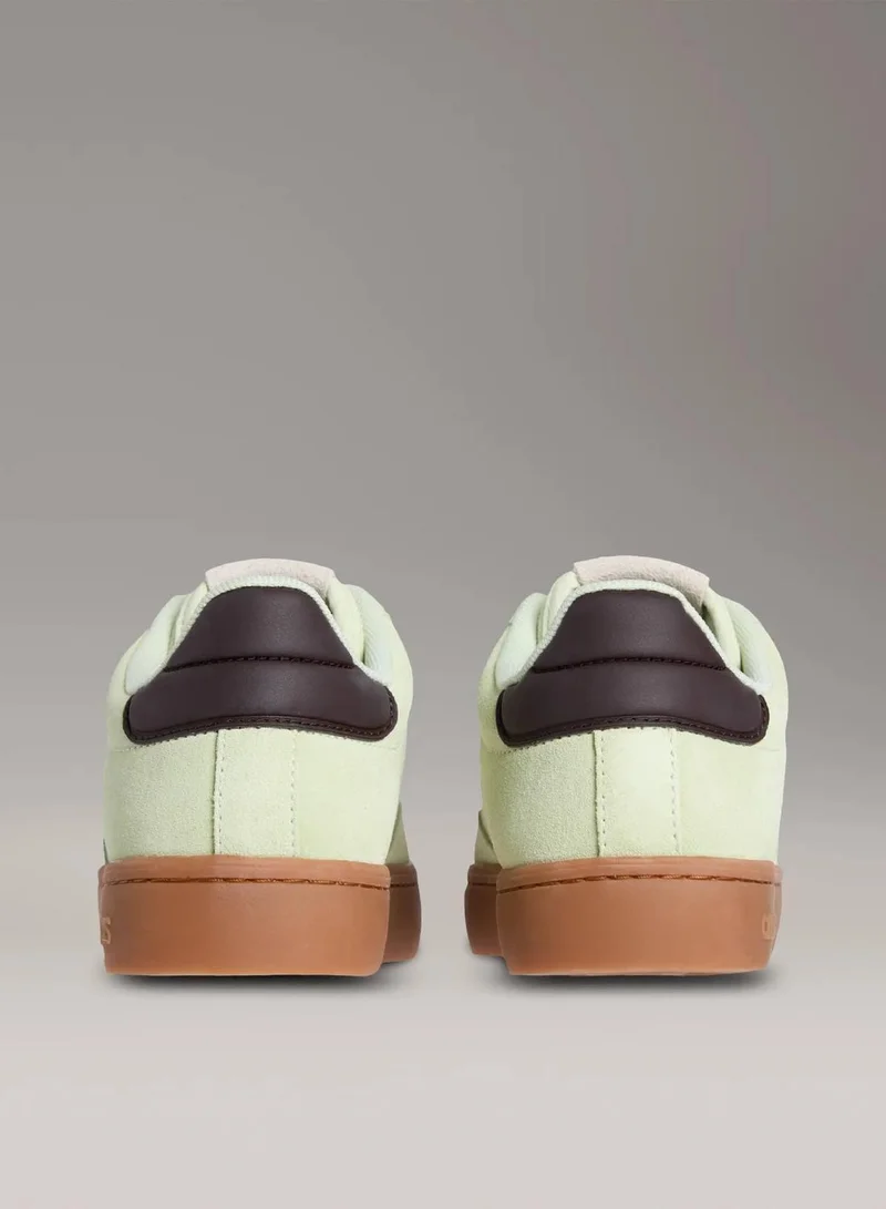 Calvin Klein Jeans White Jade/Seal Brown Suede Trainers for Women | Best Price UAE