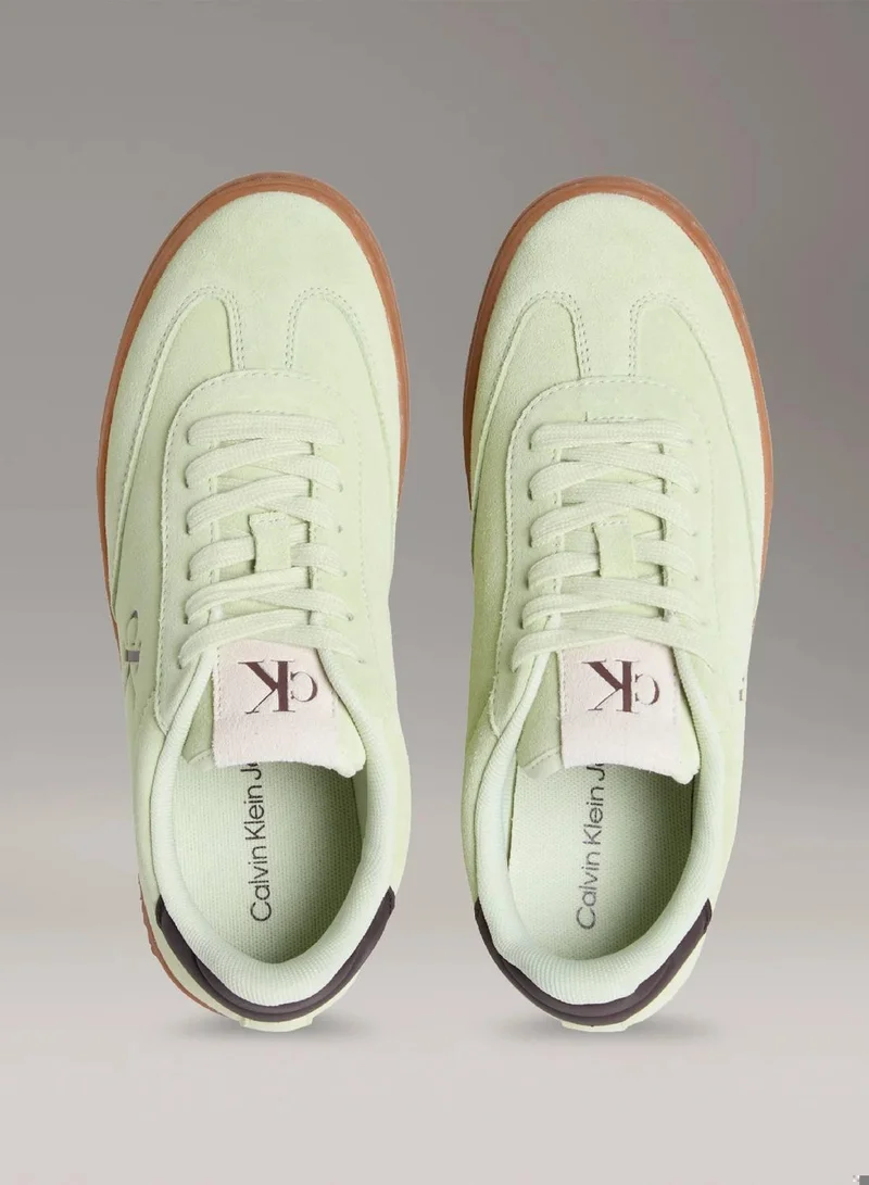 Calvin Klein Jeans White Jade/Seal Brown Suede Trainers for Women | Best Price UAE