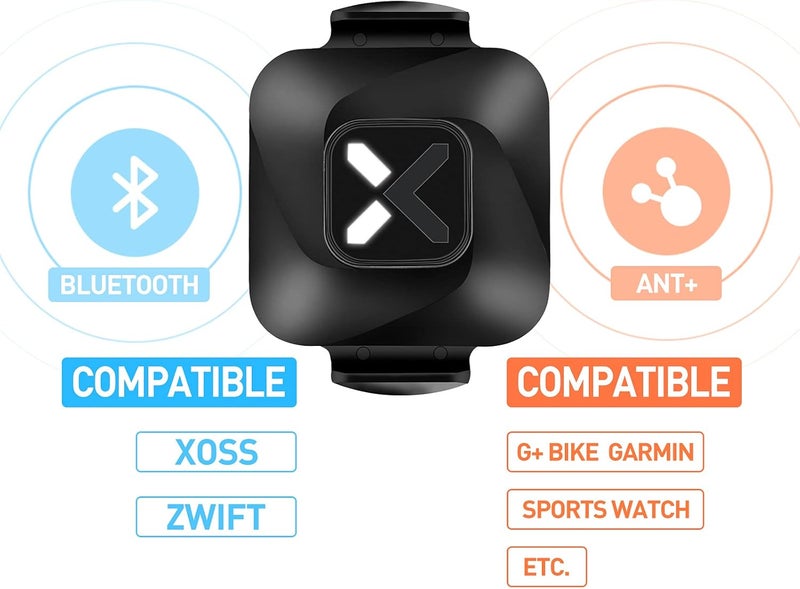 Xoss Vortex Cadence/Speed Sensor ANT+/Bluetooth 4.0, Outdoor/Indoor Wireless IPX7 Dual Modes Bike Computer RPM Sensor for Road Bike/Spinning Bike/MTB - Image 4