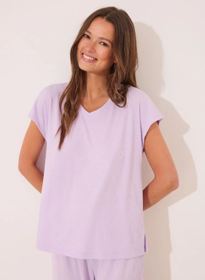 women'secret Viscose Ribbed Capri Pyjamas