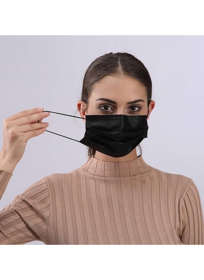 Generic Set of 50 Breathable Sunscreen Windproof Masks with Dust and Moisture Filter Black  - Image 1