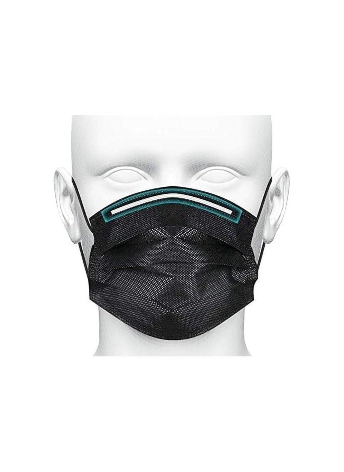 Generic Set of 50 Breathable Sunscreen Windproof Masks with Dust and Moisture Filter Black  - Image 4