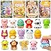 AUUGUU 28 Valentines Day Cards with Cute Animal Squishy Toys Classroom Exchange Valentines for Kids Pun Cards Stress Relief SlowRising Squishies School Party Gift Set - Image 2