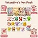 AUUGUU 28 Valentines Day Cards with Cute Animal Squishy Toys Classroom Exchange Valentines for Kids Pun Cards Stress Relief SlowRising Squishies School Party Gift Set - Image 4