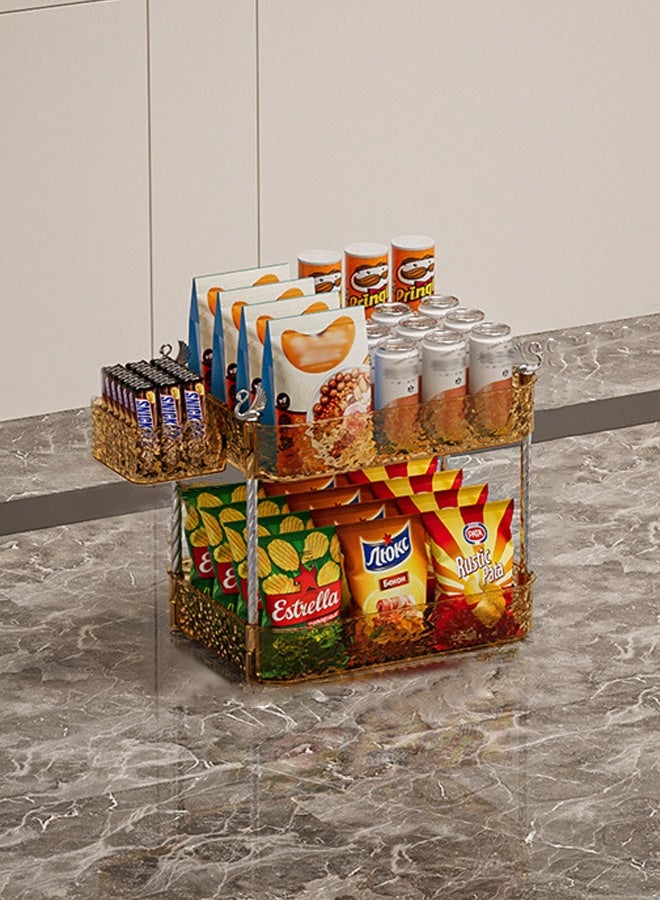 cocohome 2-layer storage rack, suitable for kitchen, living room and bedroom organization racks, for storing snacks, books, daily necessities and skin care products, desktop storage - Image 5