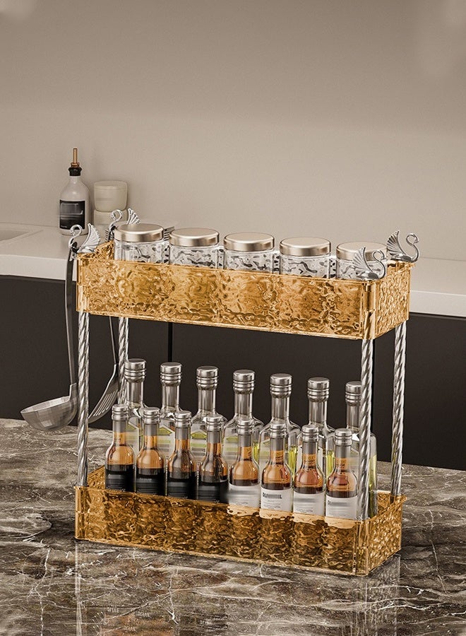 cocohome 2-layer storage rack, suitable for kitchen, living room and bedroom organization racks, for storing snacks, books, daily necessities and skin care products, desktop storage - Image 4