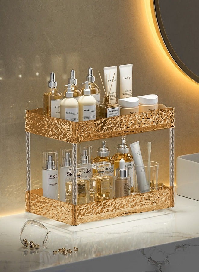 cocohome 2-layer storage rack, suitable for kitchen, living room and bedroom organization racks, for storing snacks, books, daily necessities and skin care products, desktop storage - Image 2