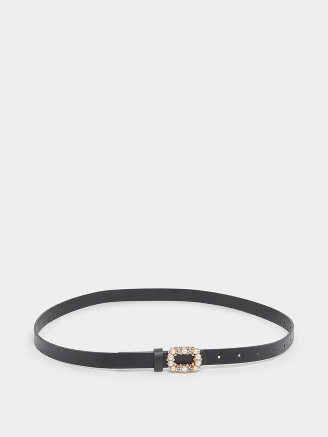 Styli Styli Faux Pearl Embellished Buckle Belt  - Image 3